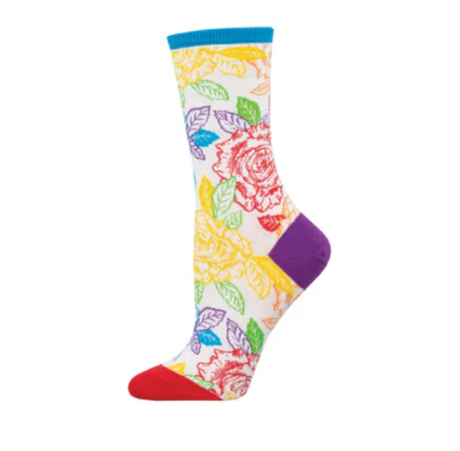 Equipo de algodón Socksmith Pride Roses and Pops, talla UNISEX