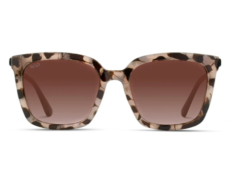 WMP Madison polarized sunglasses, blush pink tortoise/gradient brown