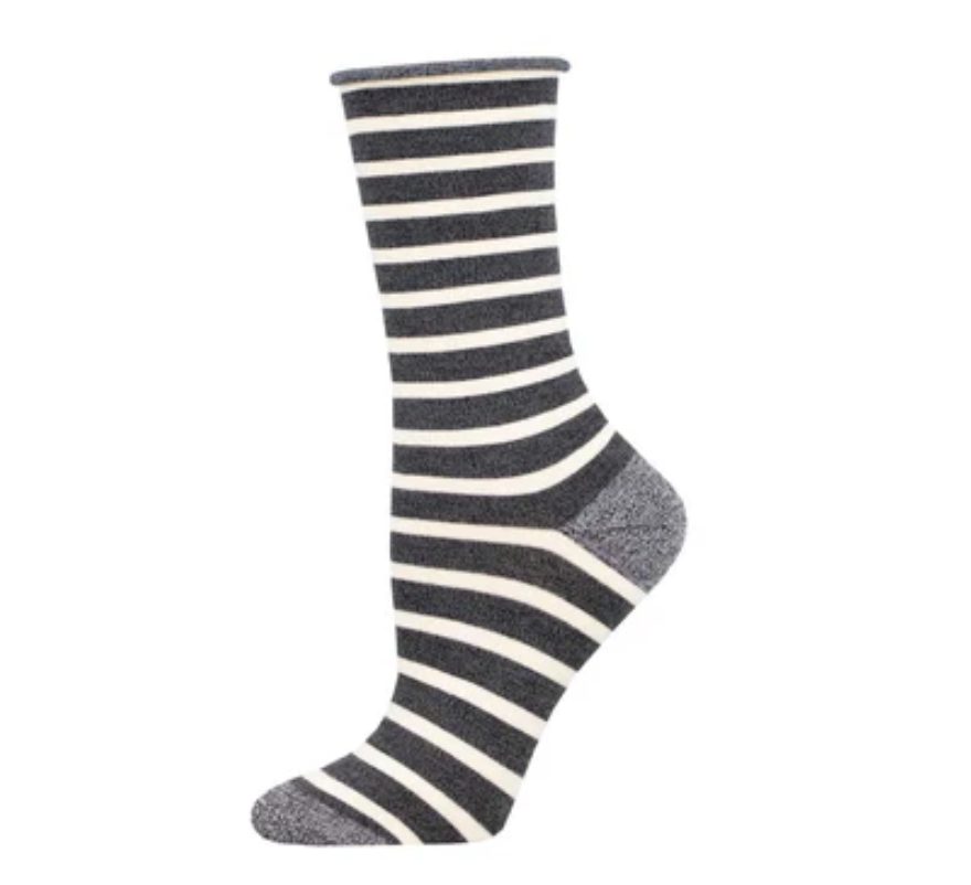 Socksmith bamboo crew, sailor stripe women's sizing (6 colors)