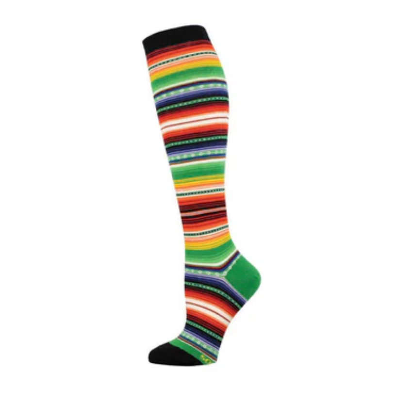 Calcetines hasta la rodilla de algodón con gráfico Socksmith, talla para mujer