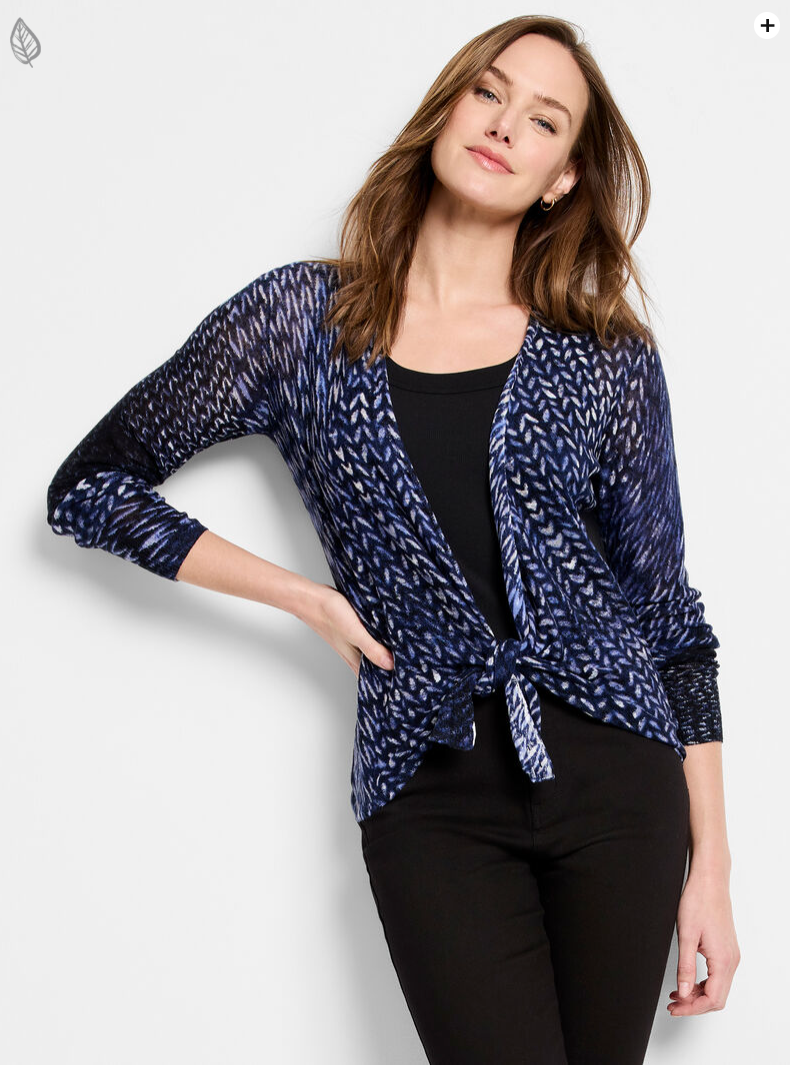 Nic + Zoe cardigan, 4-way Indigo Dash