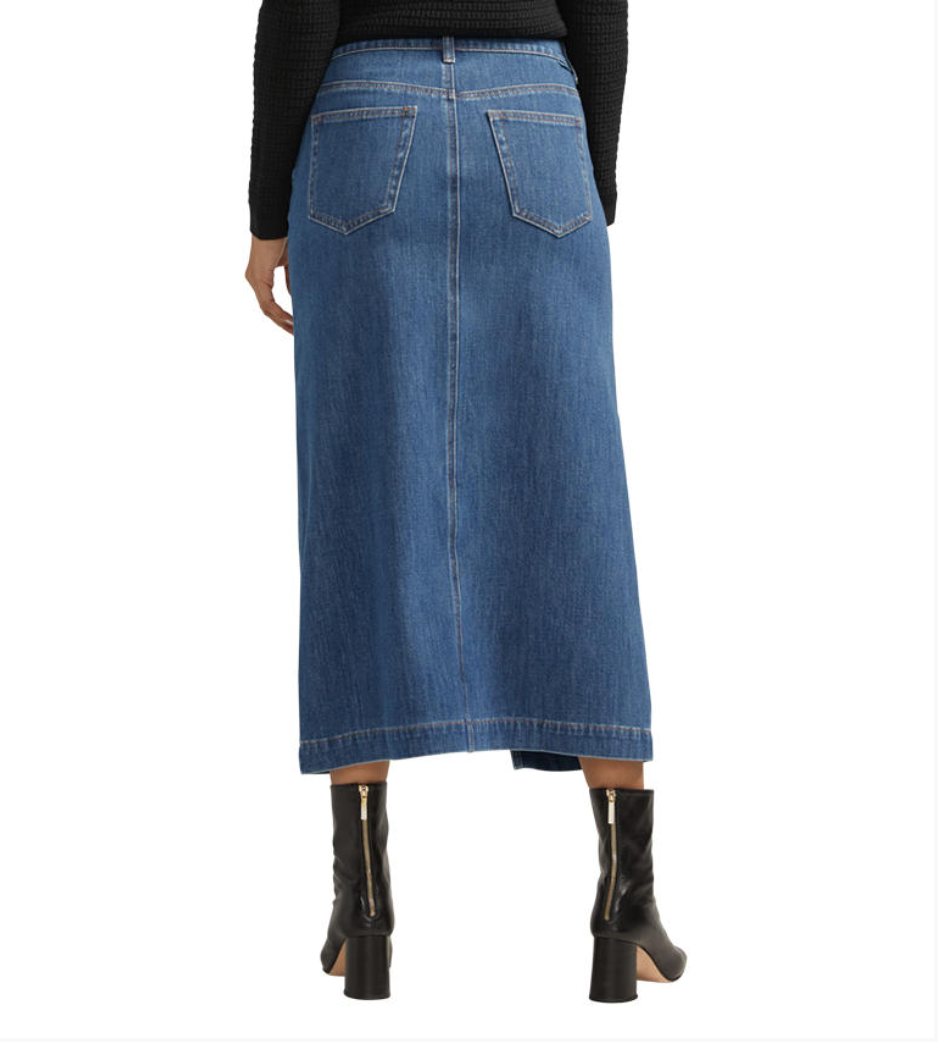 Jag Bailey skirt, front-slit denim