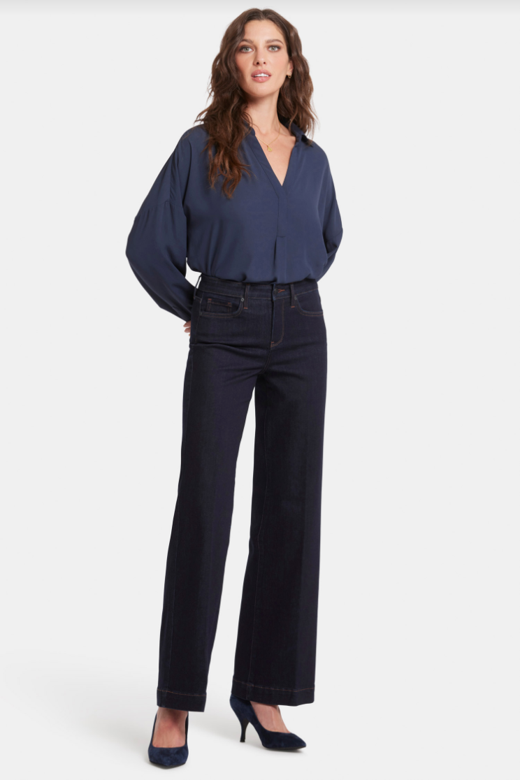 NYDJ Teresa wide leg jeans (mid-rise, zip), magical wash