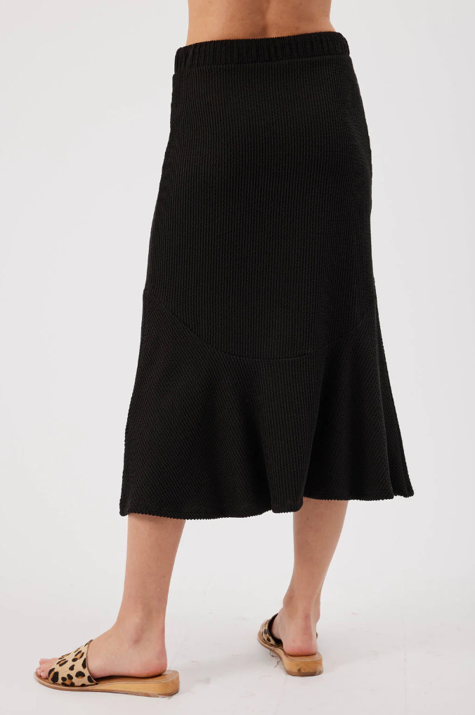 Kylie Paige Maura skirt, ribbed midi drawstring