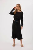 Kylie Paige Maura skirt, ribbed midi drawstring