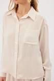 Kylie Paige Davis shirt, satin button collar