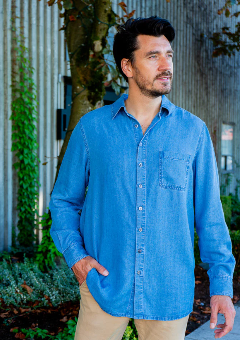 Blue Sky Guy Cory shirt, men's tencel denim