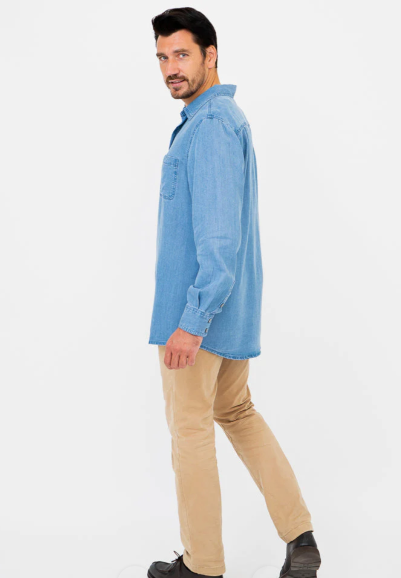 Blue Sky Guy Cory shirt, men's tencel denim