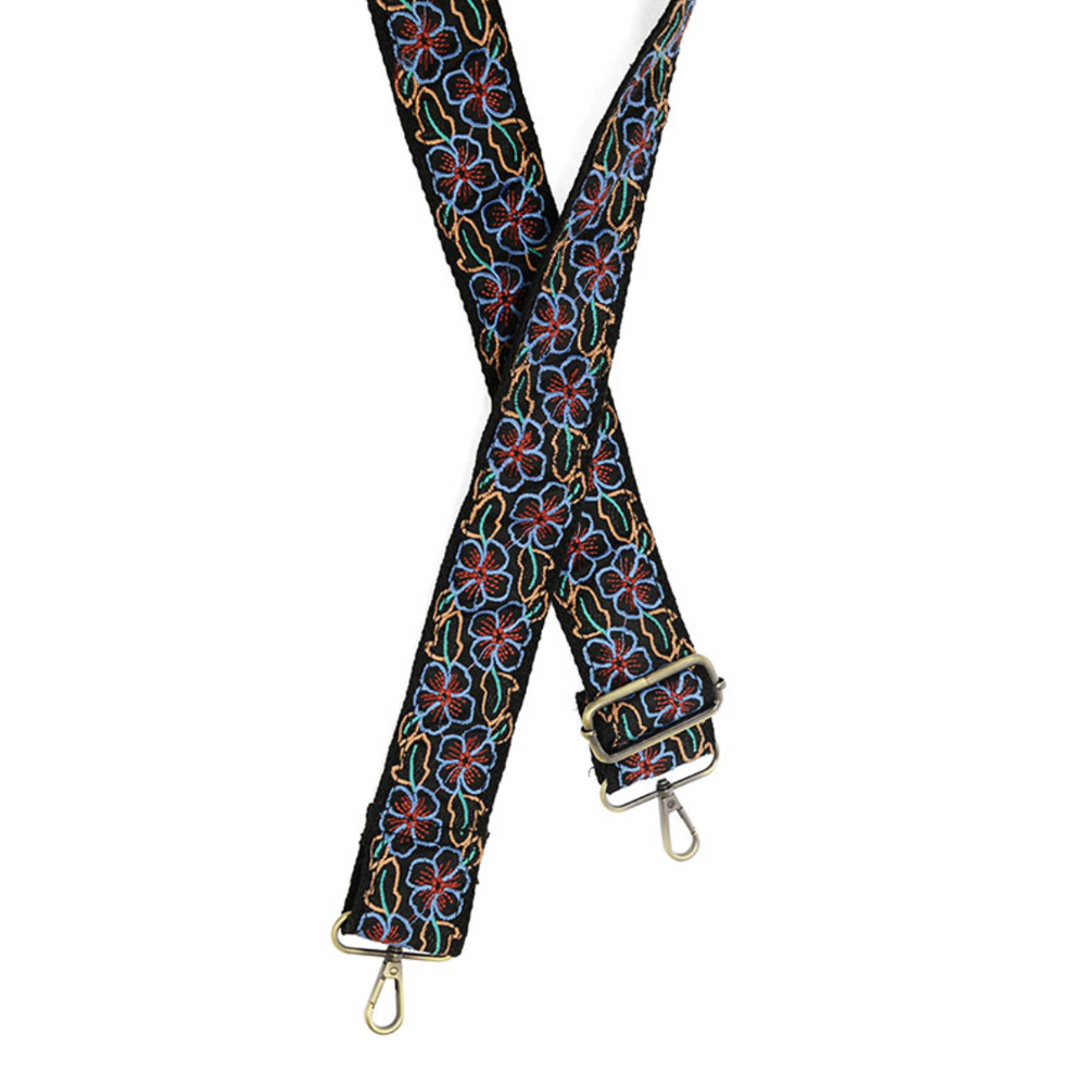 Joy Susan embroidered guitar strap, 2" wide (5 colors)