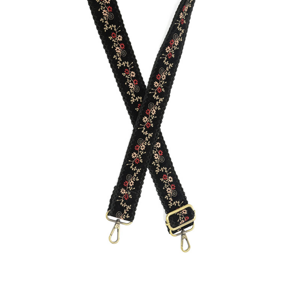 Joy Susan embroidered guitar strap, 1-1.5" wide