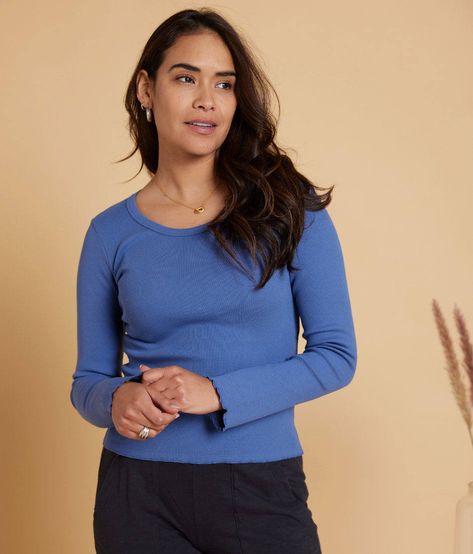 Known Supply Jill shirt, long sleeve rib knit