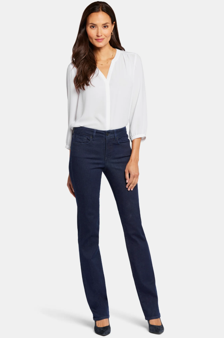 NYDJ Marilyn straight jeans (mid-rise, zip) 4 washes