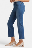 NYDJ Marilyn straight ankle jeans, frayed-hem Blue Ridge wash