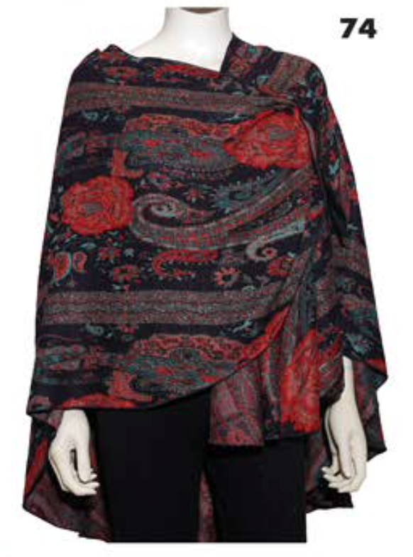 Rapti circle shawl, cashmere print