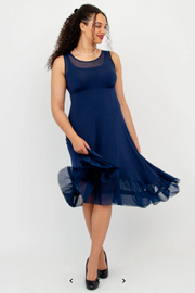 Blue Sky Danube dress, ruffled edge solid (3 colors)
