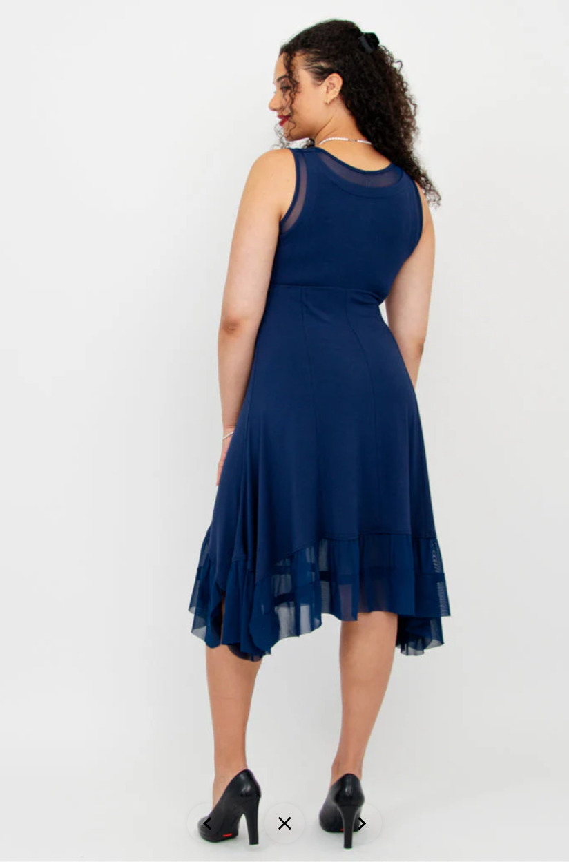 Vestido Blue Sky Danube, borde con volantes liso (3 colores)