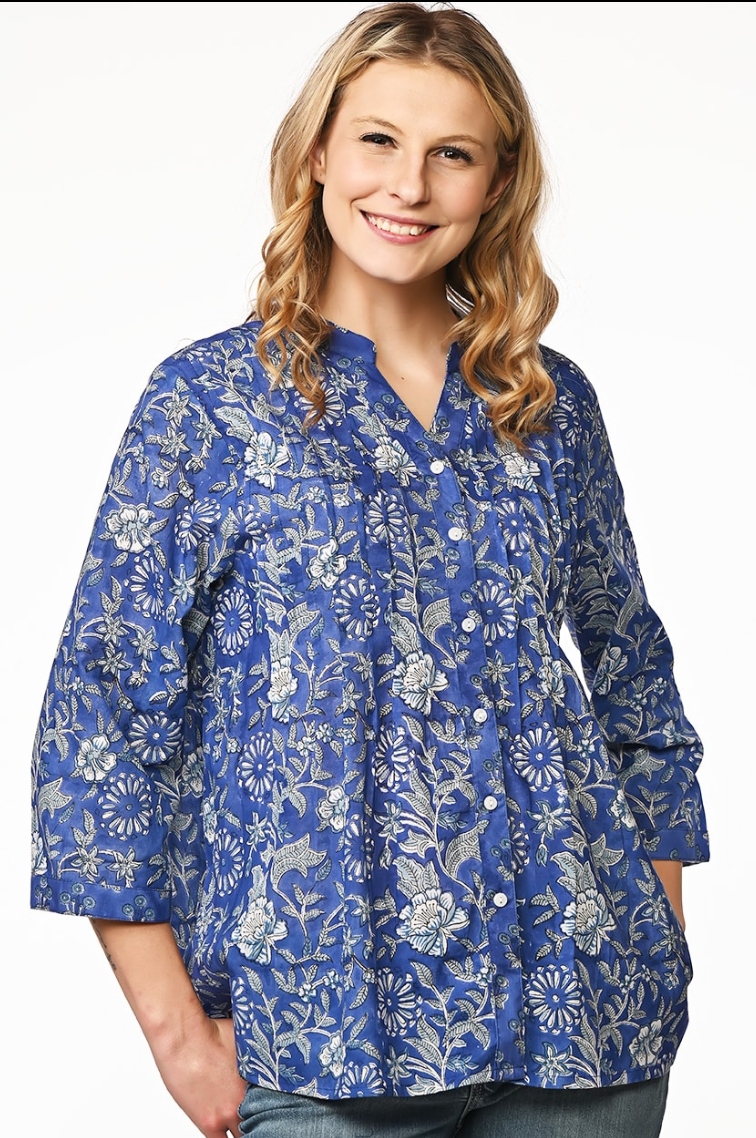 Bufanda Sevya Deva, algodón con estampado de bloques (2 colores)