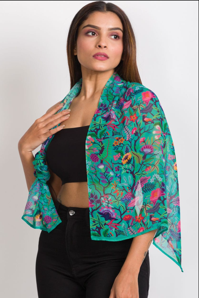Sevya Sahila scarf, cupro georgette