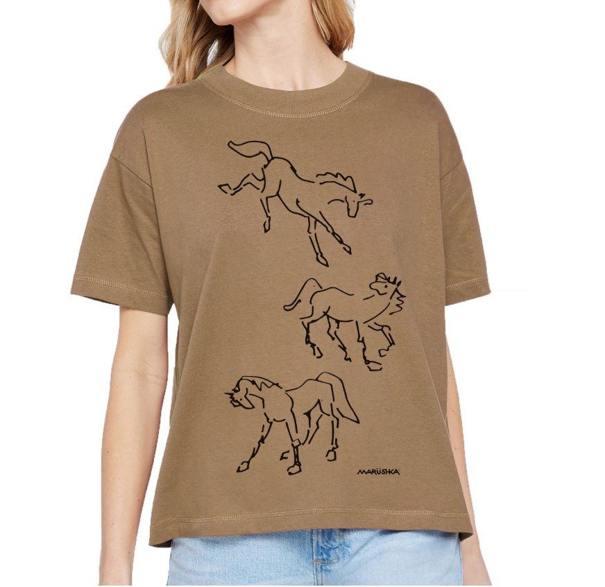 Marushka t-shirt, boxy crew Herbs print