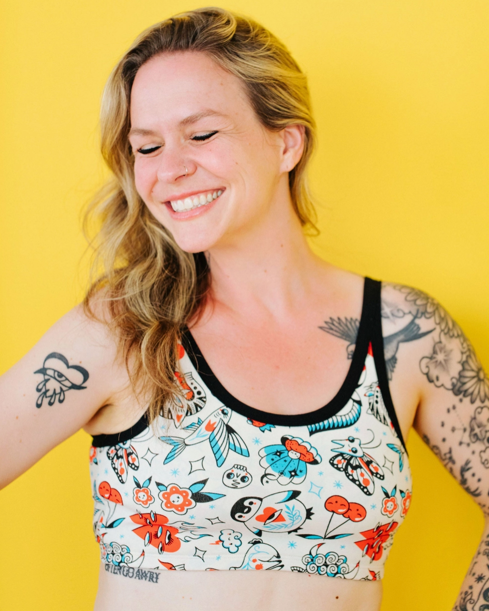 Bralette Thunderpants, estampado de margaritas