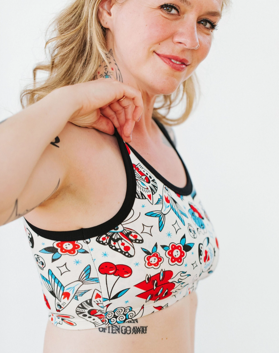 Bralette Thunderpants, estampado de margaritas