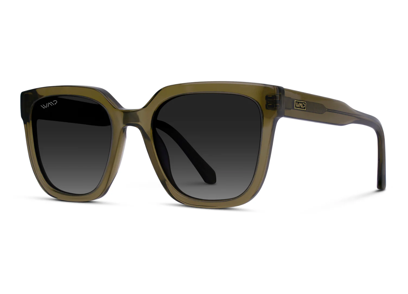 WMP Wren polarized sunglasses, khaki green/grey gradient