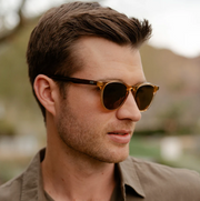WMP Rowan polarized sunglasses, crystal brown marble/brown lens