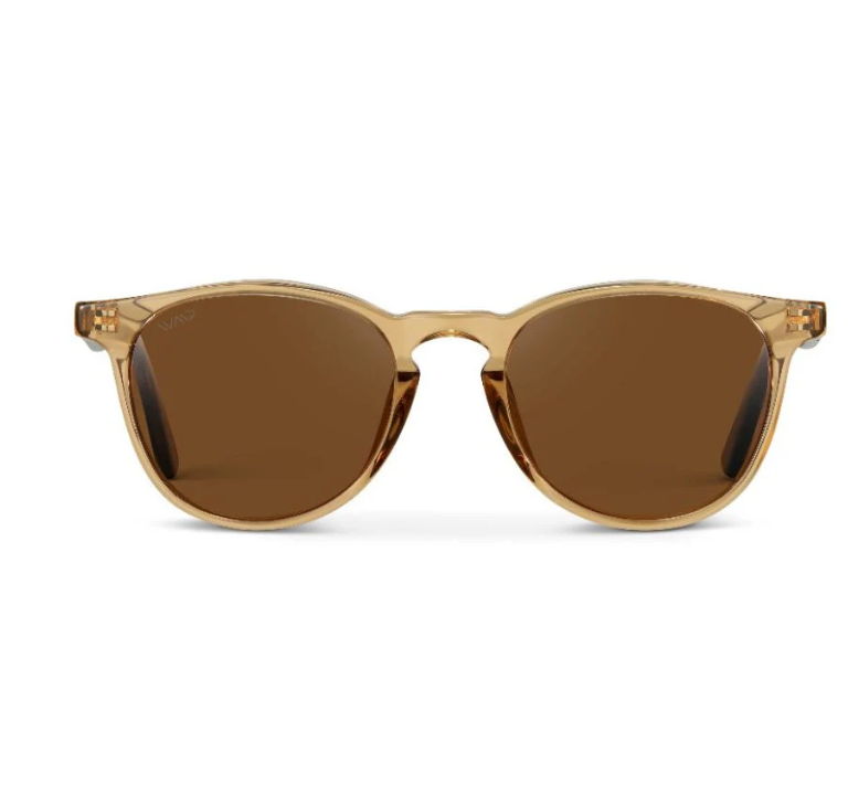 WMP Rowan polarized sunglasses, crystal brown marble/brown lens