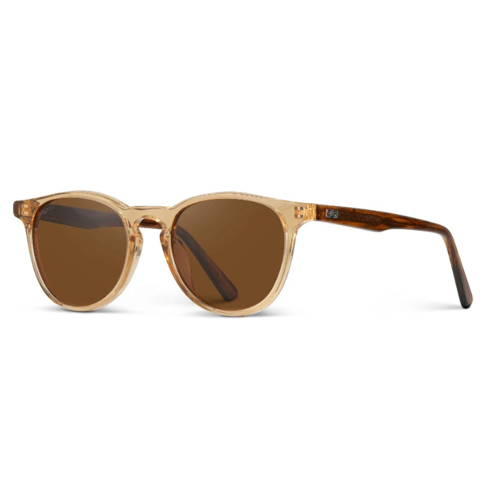 WMP Rowan polarized sunglasses, crystal brown marble/brown lens