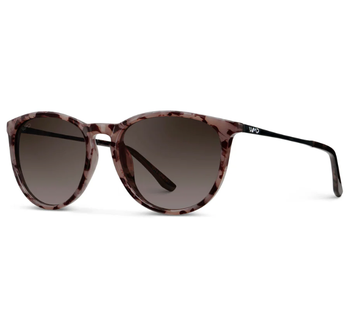 WMP Drew polarized sunglasses, blush pink tortoise/brown gradient lens