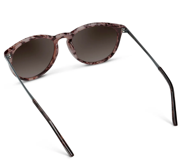 WMP Drew polarized sunglasses, blush pink tortoise/brown gradient lens