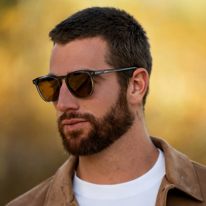 WMP Nick polarized sunglasses, crystal stone blue/black lens