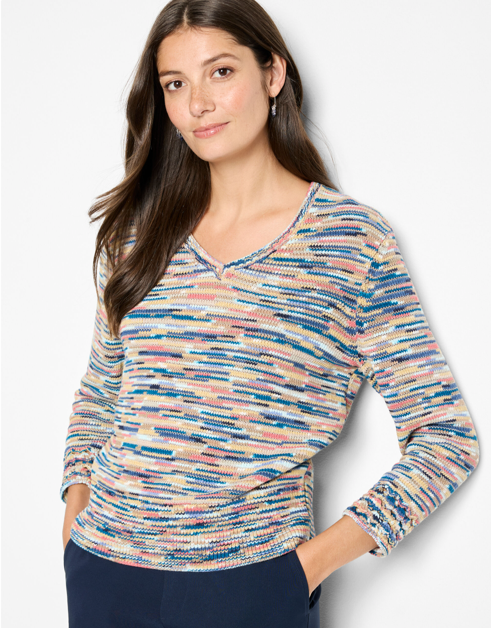 Nic + Zoe sweater 251111, mixed up space dye
