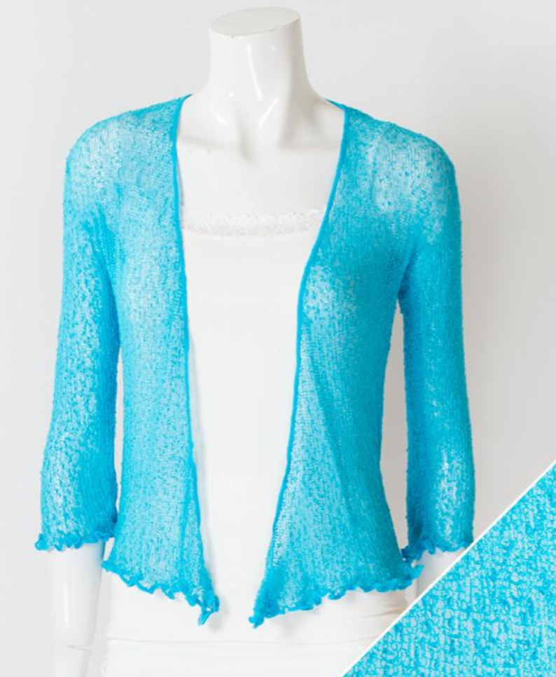 Blue Sky cardigan, short mesh shrug (18 colors)