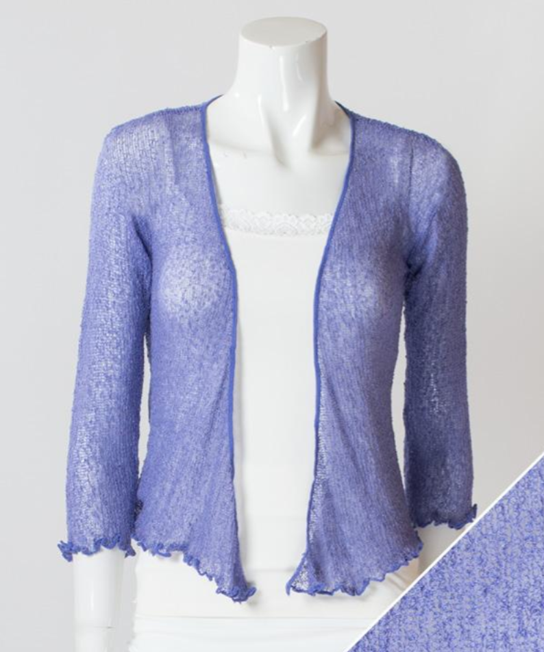 Blue Sky cardigan, short mesh shrug (18 colors)
