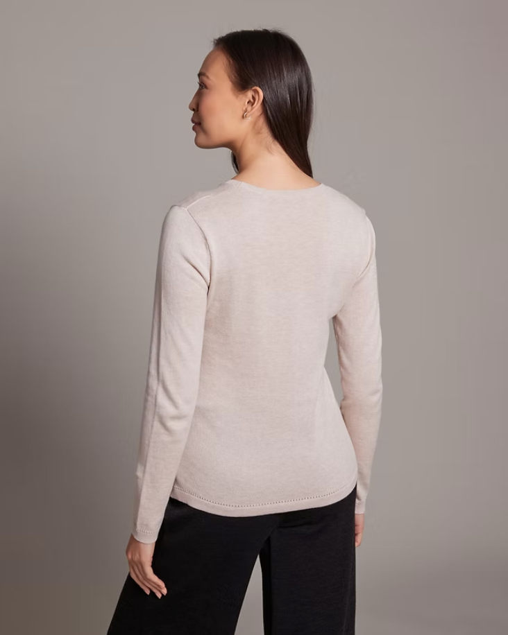Alashan sweater LC2006, classic crewneck cotton cashmere (3 colors)