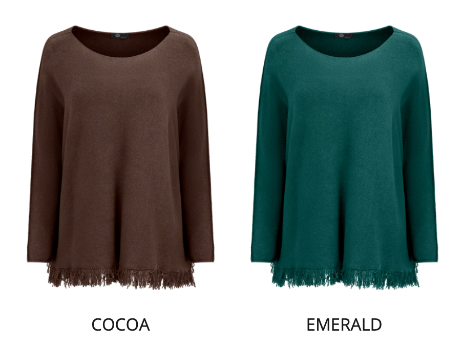 M (Made in Italy) sweater, fringed boatneck (2 colors) 33-604X