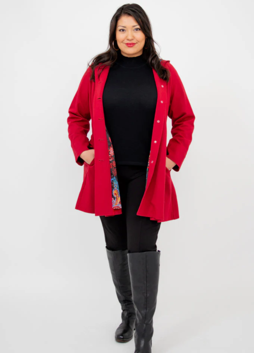 Blue Sky Florence coat/jacket, satin-lined hoodie
