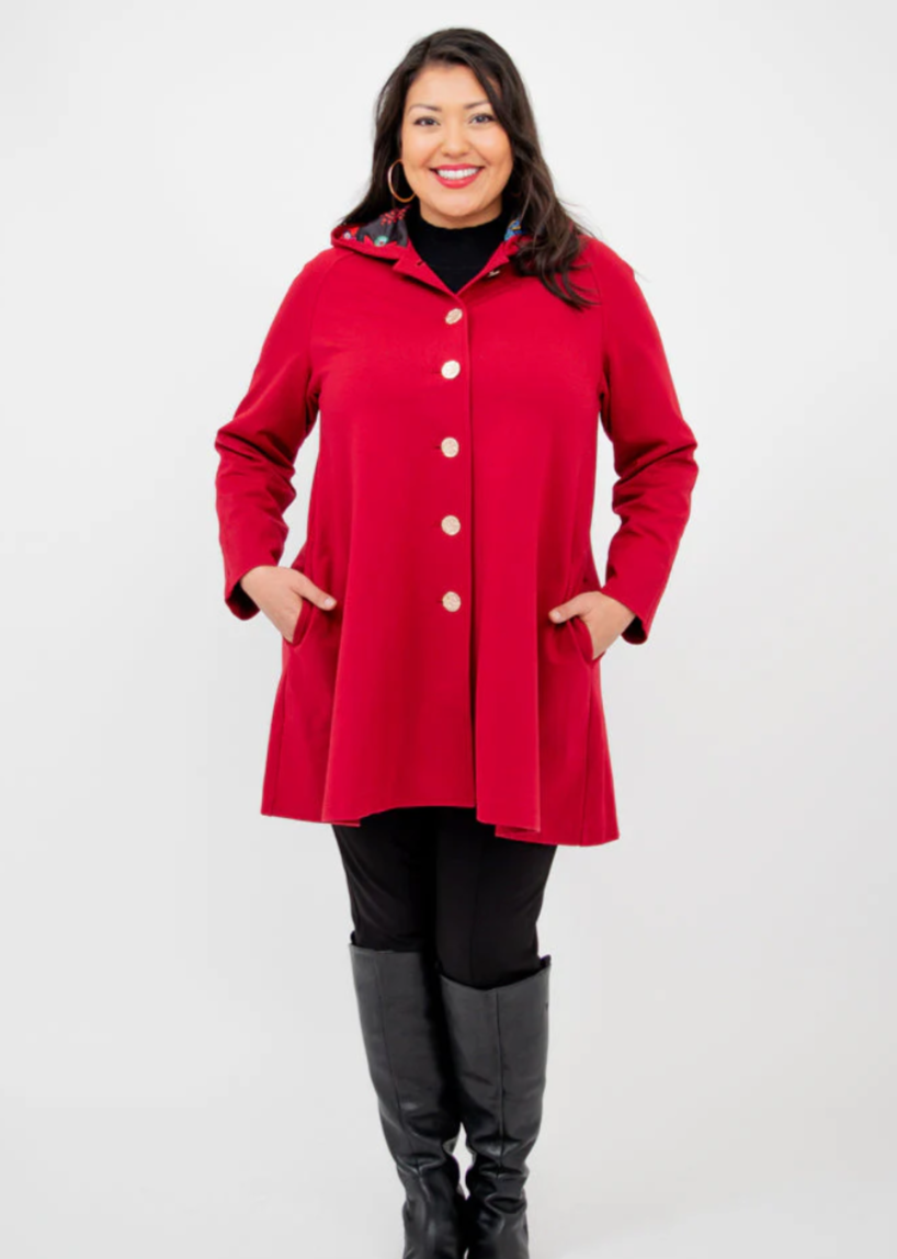 Blue Sky Florence coat/jacket, satin-lined hoodie