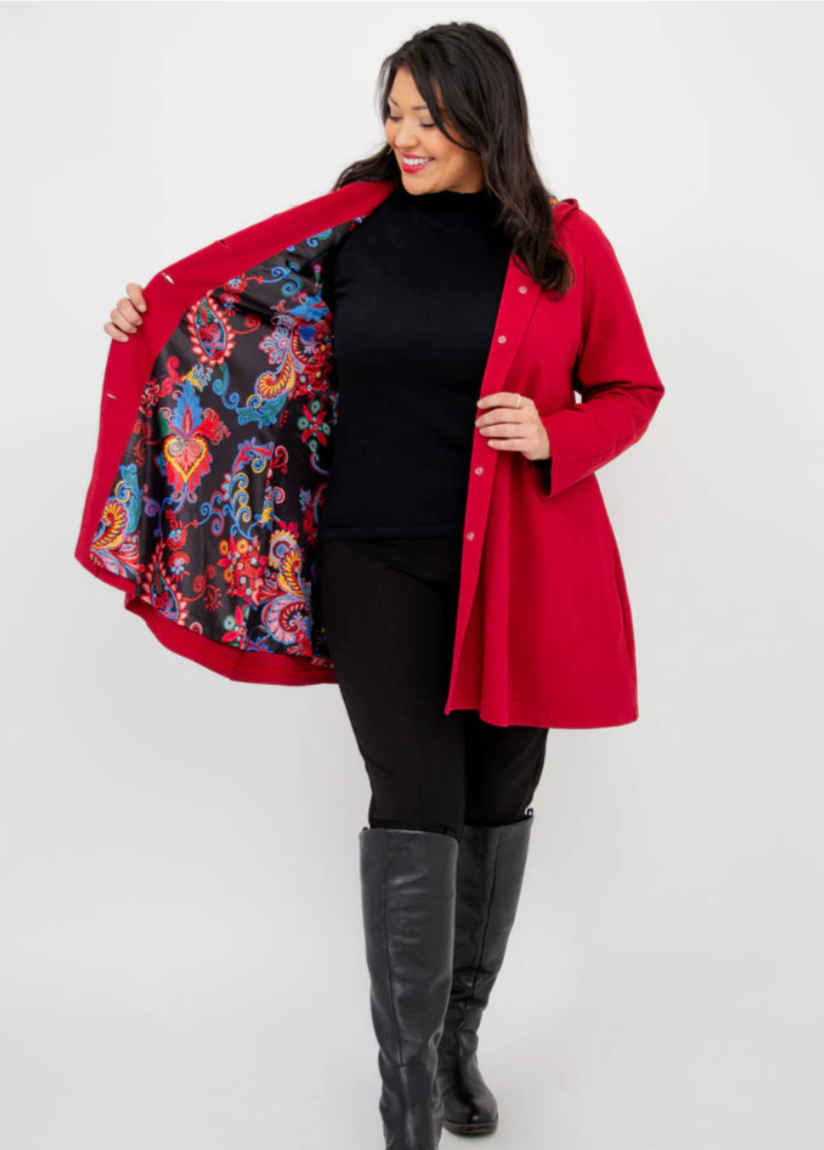 Blue Sky Florence coat/jacket, satin-lined hoodie