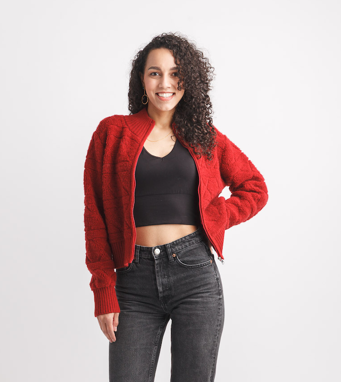 Papillon sweater JT19712, ribbed zip cardigan