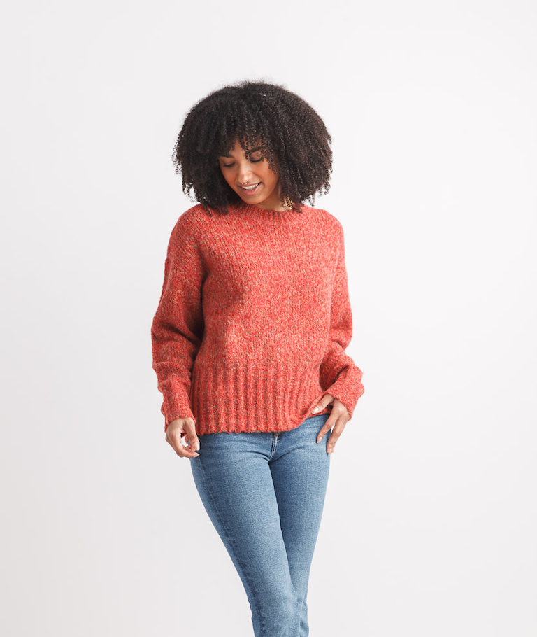Papillon sweater ST19215, marl knit pullover (2 colors)