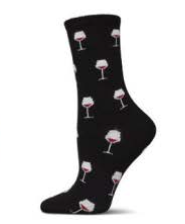 MeMoi socks, wine cashmere-blend crew