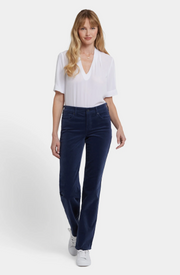 NYDJ Marilyn straight corduroys, mid-rise, zip