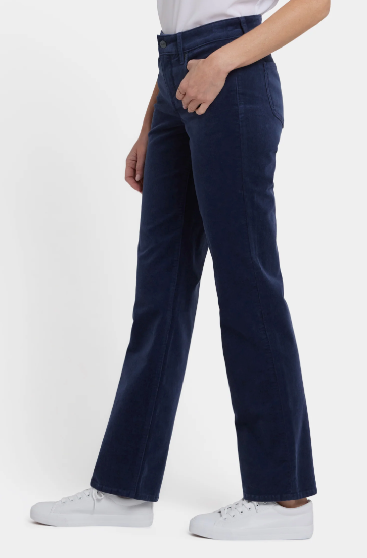 NYDJ Marilyn straight corduroys, mid-rise, zip