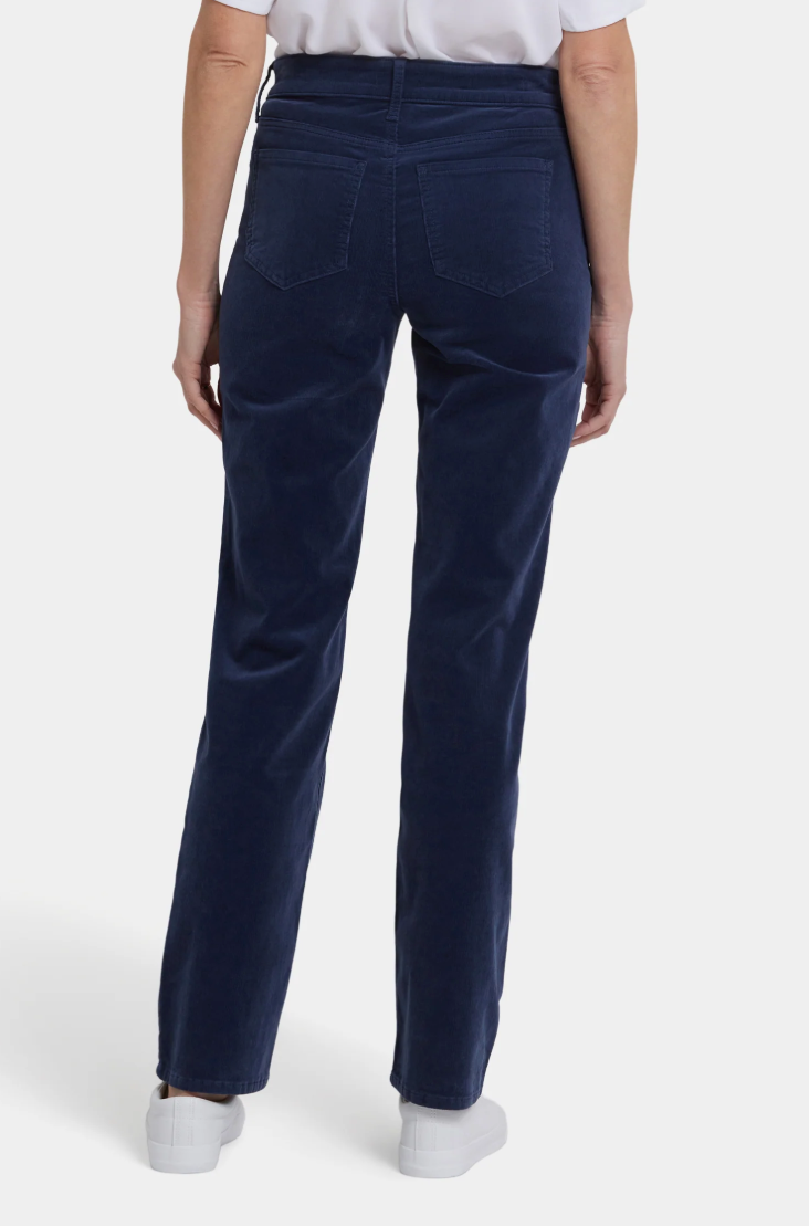 NYDJ Marilyn straight corduroys, mid-rise, zip