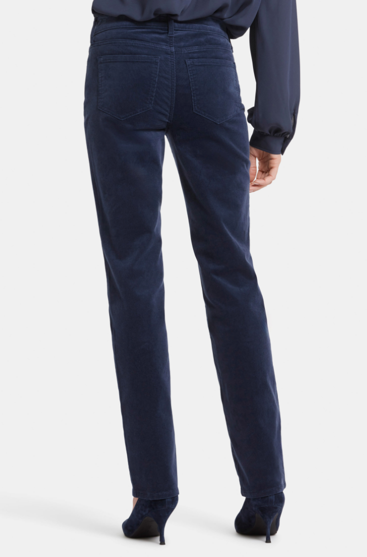NYDJ Marilyn straight PETITE corduroys, mid-rise, zip