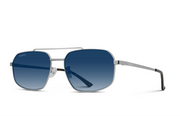 WMP Stevie sunglasses, silver frame/blue gradient lens