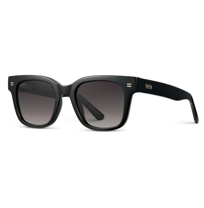 WMP Nash polarized sunglasses, black frames with grey gradient lenses