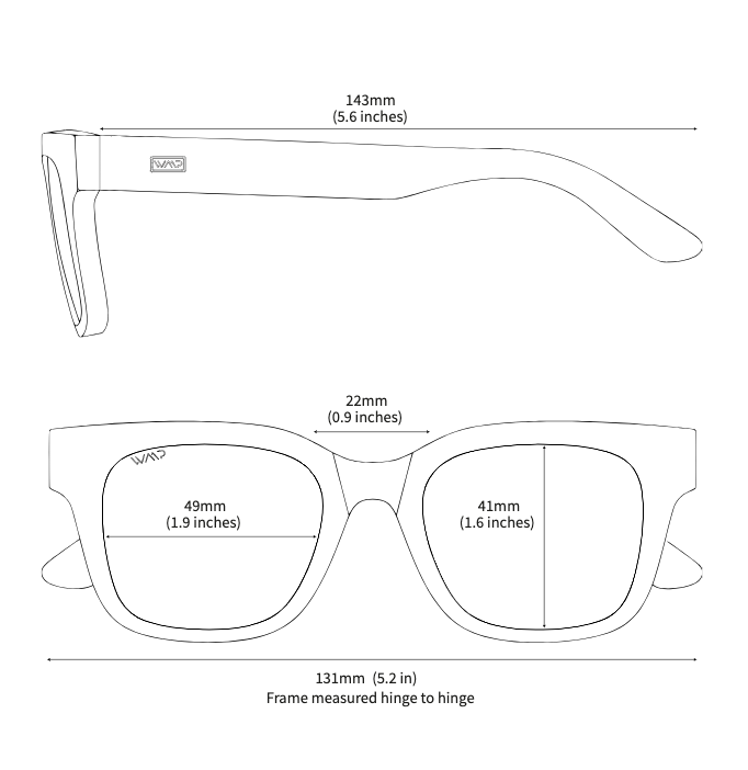 WMP Nash polarized sunglasses, black frames with grey gradient lenses